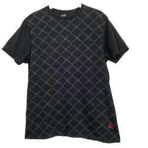 Air Jordan Shirt XL Slim Fit Black Chainlink Fence Basketball Court Short Sleeve